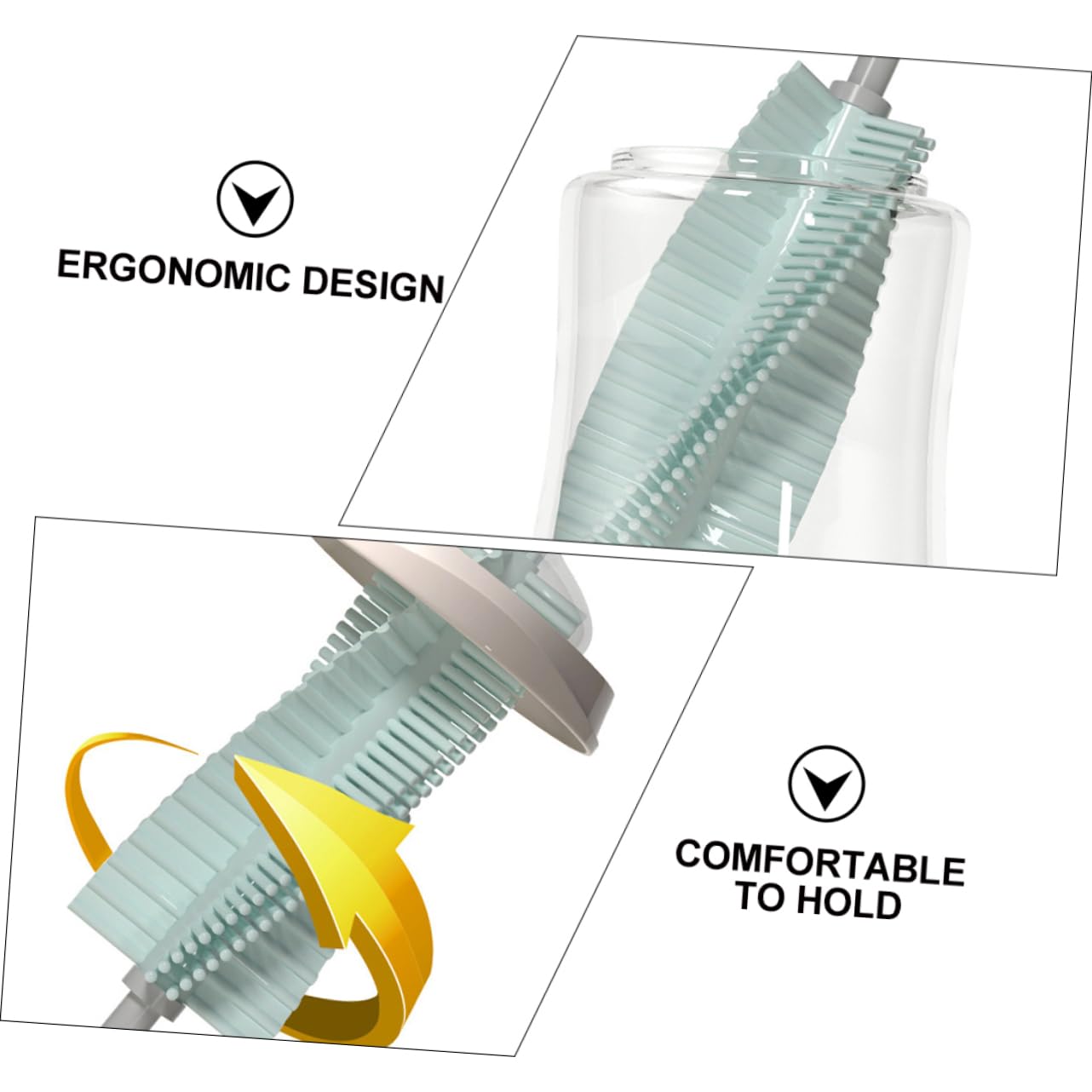 Yardwe 3 Set Spazzolino Per Ciuccio Pennello Per Bottiglie Di Cura Lavabiberon Spazzole Per Biberon Scrubber Per Biberon Detergente Per Bottiglie Gel Di Silice 2 Pezzi * 3