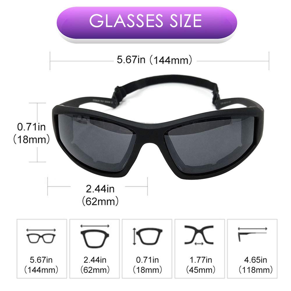 TERAISE Okulary do jazdy motocyklowej, ochronne, gogle narciarskie, regulowane, chroniące przed promieniowaniem UV, wiatroszczelne, pyłoszczelne, przeciwmgielne, do różnych sportów na świeżym