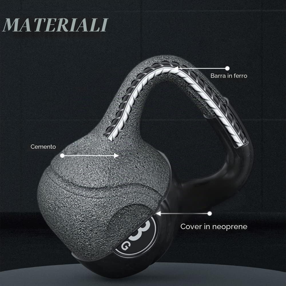 MAGIC SELECT Kettlebell da per Sport e Fitness in PVC con Sabbia e Maniglia Liscia Anti-Sfregamento per Allenamento Muscolare a Casa e Palestra.