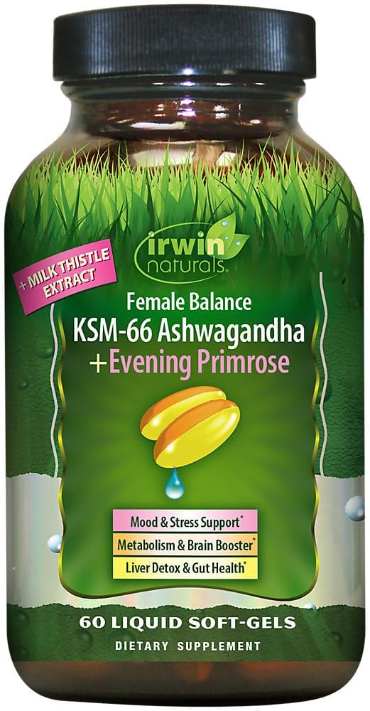 Irwin Naturals Female Balance KSM-66 Ashwagandha + Evening Primrose 60 Softgel