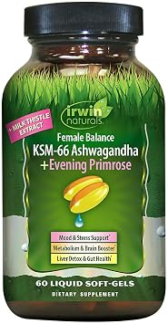 Irwin Naturals Female Balance KSM-66 Ashwagandha + Evening Primrose 60 Softgel