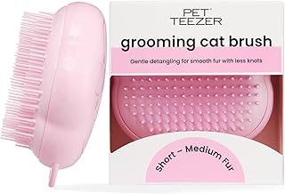 Tangle Teezer Pet Teezer Cat Brush - For Cats with Short to Medium Fur - Grooming Brush for Cats with Two Stage Bristles that Gives Shine and Smoothness - Pink product image