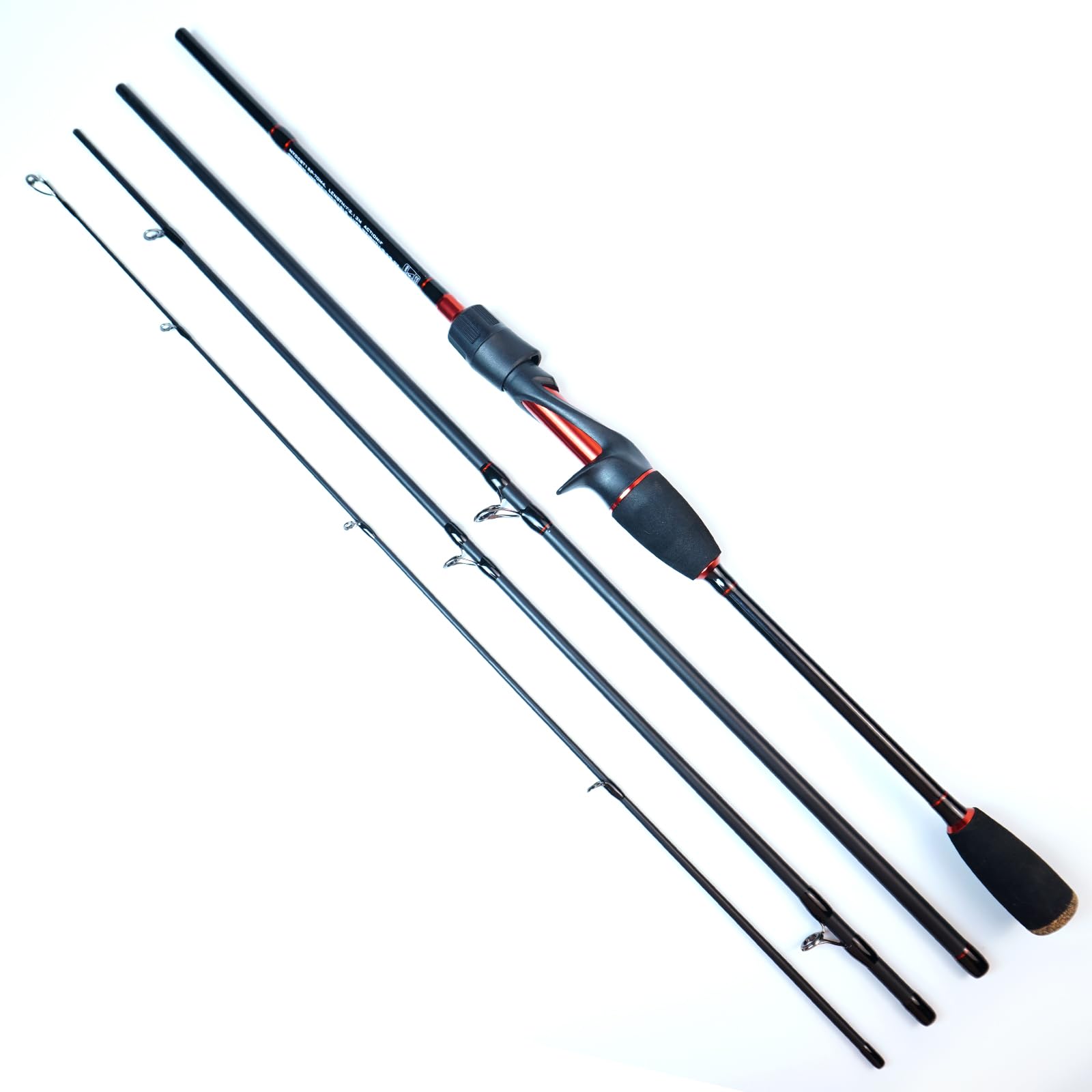 MerryYard Seasprite IV Casting & Spinning Travel Fishing Rod(4 pcs),Portable Collapsible,High Performance Carbon Blank 24T+30T, Stainless Steel Line