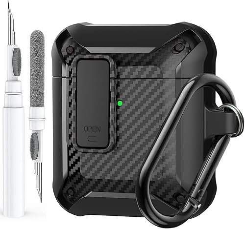para estuche de Airpods 2ª y 1ª generación para hombres con kit limpiador, funda protectora resistente y a prueba de golpes AirPod 2/1 Gen para