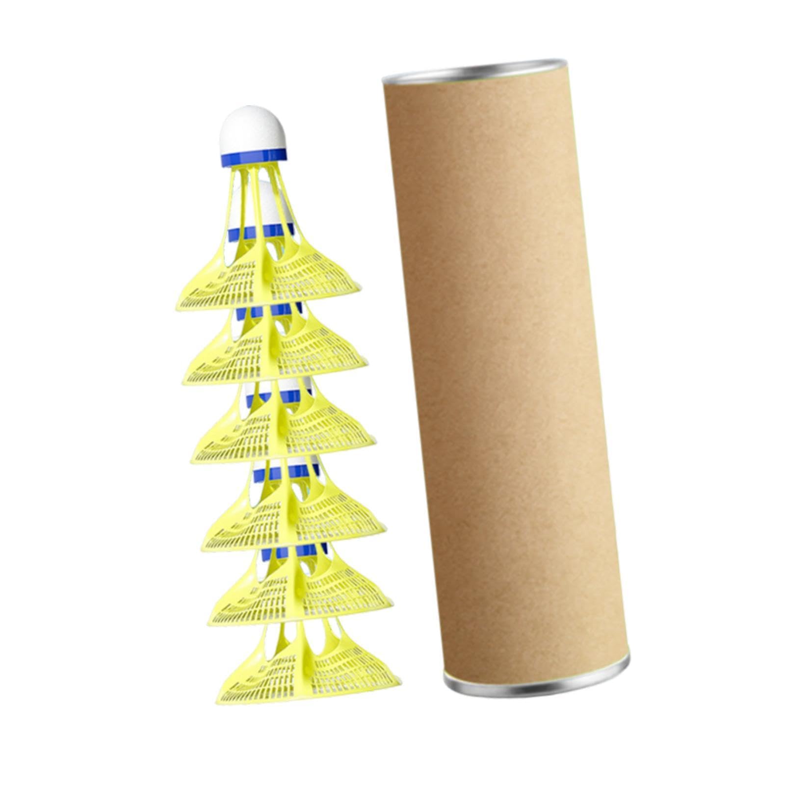 Colaxi Windproof Badminton Balls Set Accessory Professional for Entertainment or Exercise Portable Foam Head 6.5x6.5cm, Yellow 6Pcs