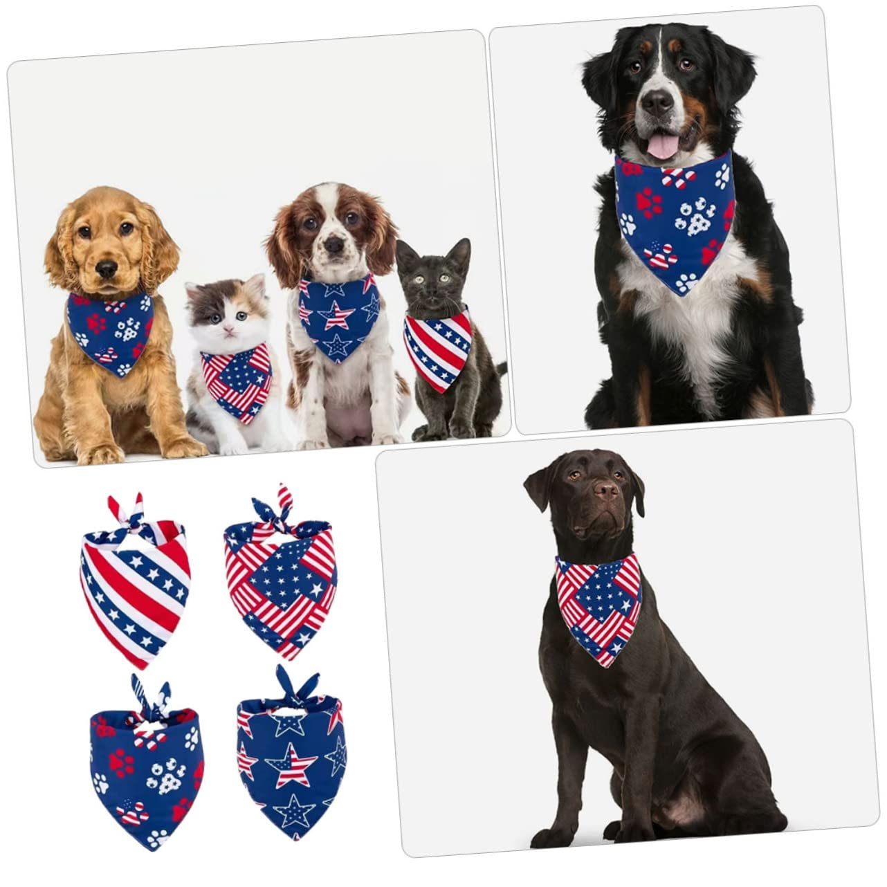 Kisangel 16pièces Bandanas Triangle pour Animaux De Compagnie Écharpes Décoratives Indépendance pour Chiens Et Confortable Et Stylé