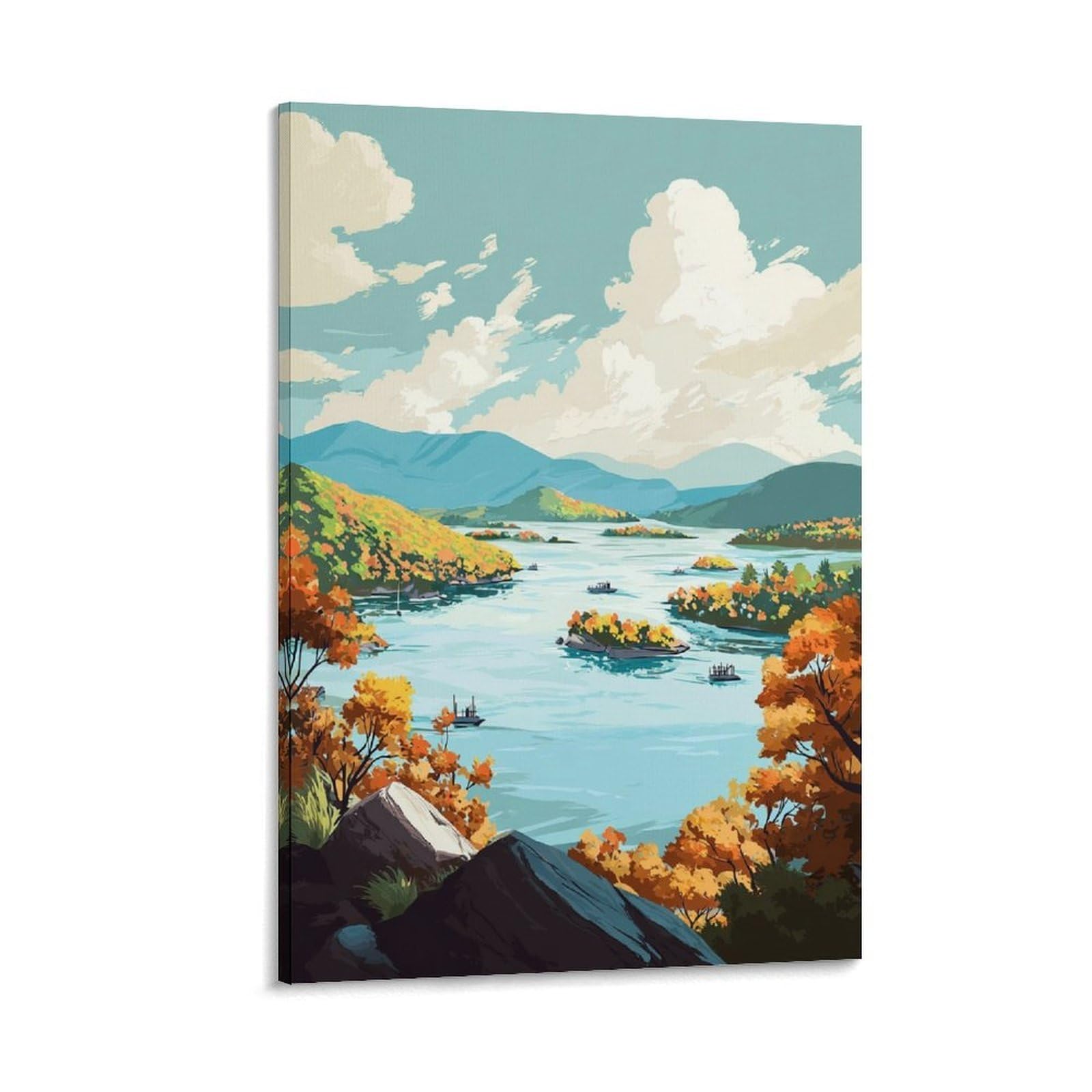 Hudson Valley Posters 24x36inch(60x90cm) Vintage Watercolor Canvas Art