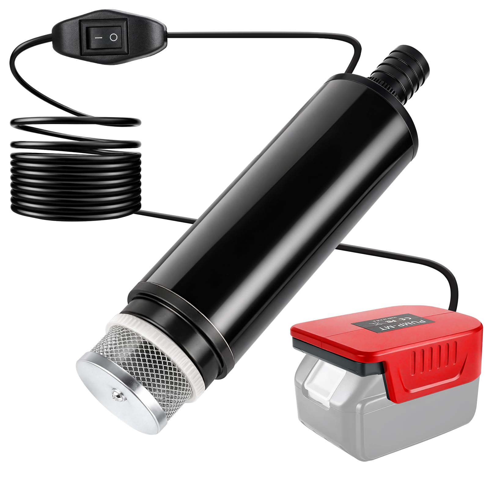 Pompe Submersible Compatible avec Einhell 18V Batterie,120W, 12V, 30 L/min Mini Pompe à Eau, Pompe de Jardin Portable de 4,5 m pour Récupérateur d'Eau de Pluie, Bassin, Arrosage (Batterie Non Incluse)