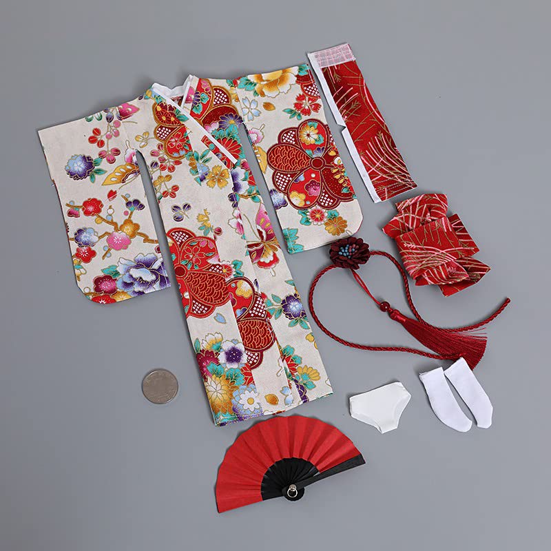 Amazon.co.jp: 1/6 Body Clothing Long Short Kimono Women Print