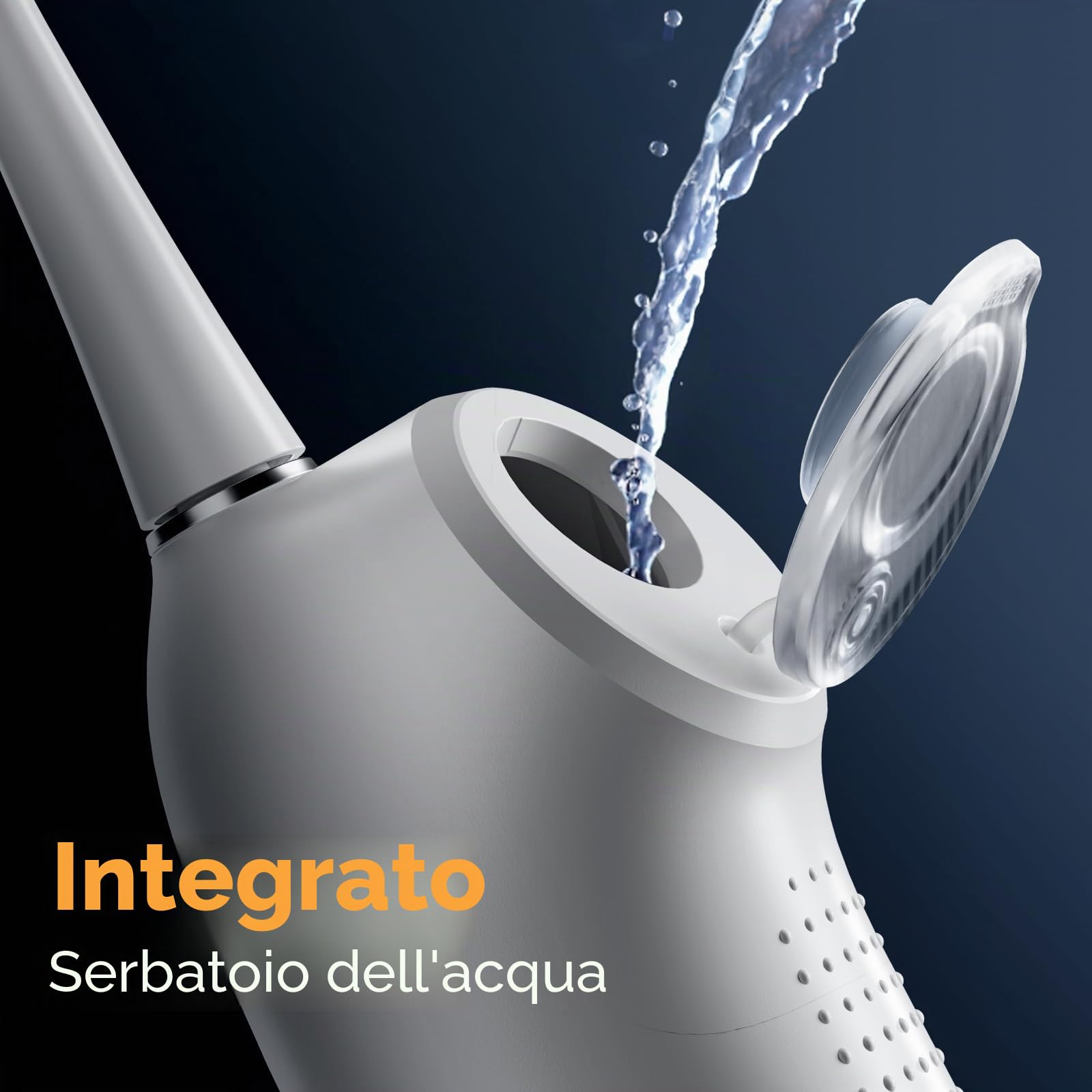 SOOCAS Neos - Spazzolino elettrico con idropulsore senza fili, 2 in 1, spazzolatura e filo interdentale, per adulti, serbatoio dell'acqua integrato, effetto di pulizia 40x, 6 impostazioni