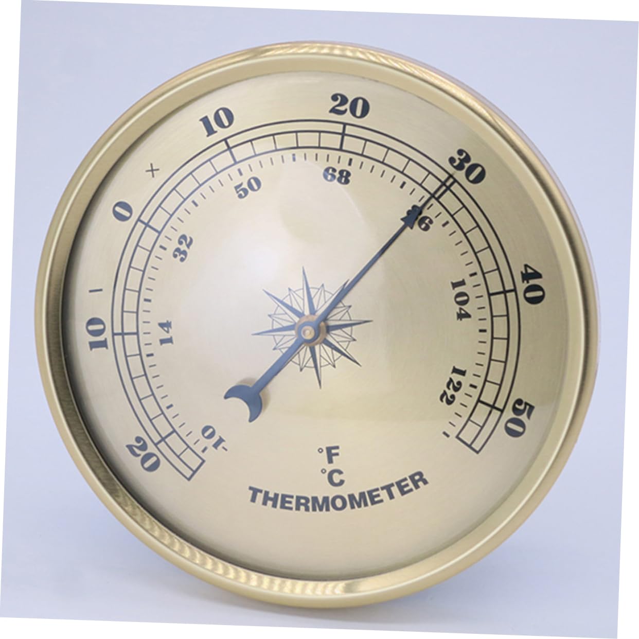 HOLIDYOYO Round Metal Thermometer Gauge Digital for Indoor Outdoor Use Compact Design for Living Office Garden More Accurate Measurement
