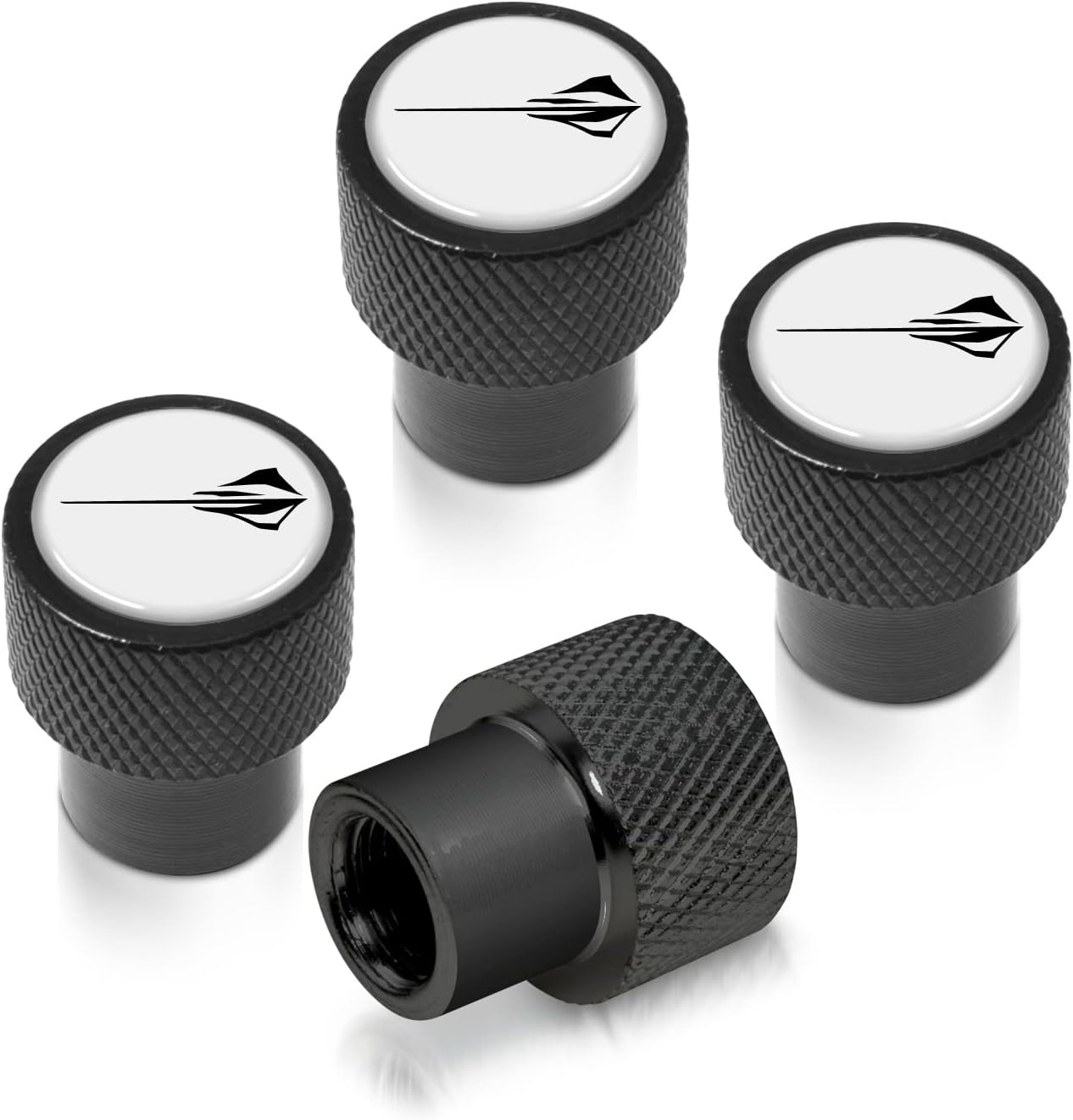 iPick Image for Chevrolet Corvette C8 Stingray Logo Black Easy-Grip Aluminum Tire Valve Stem Caps