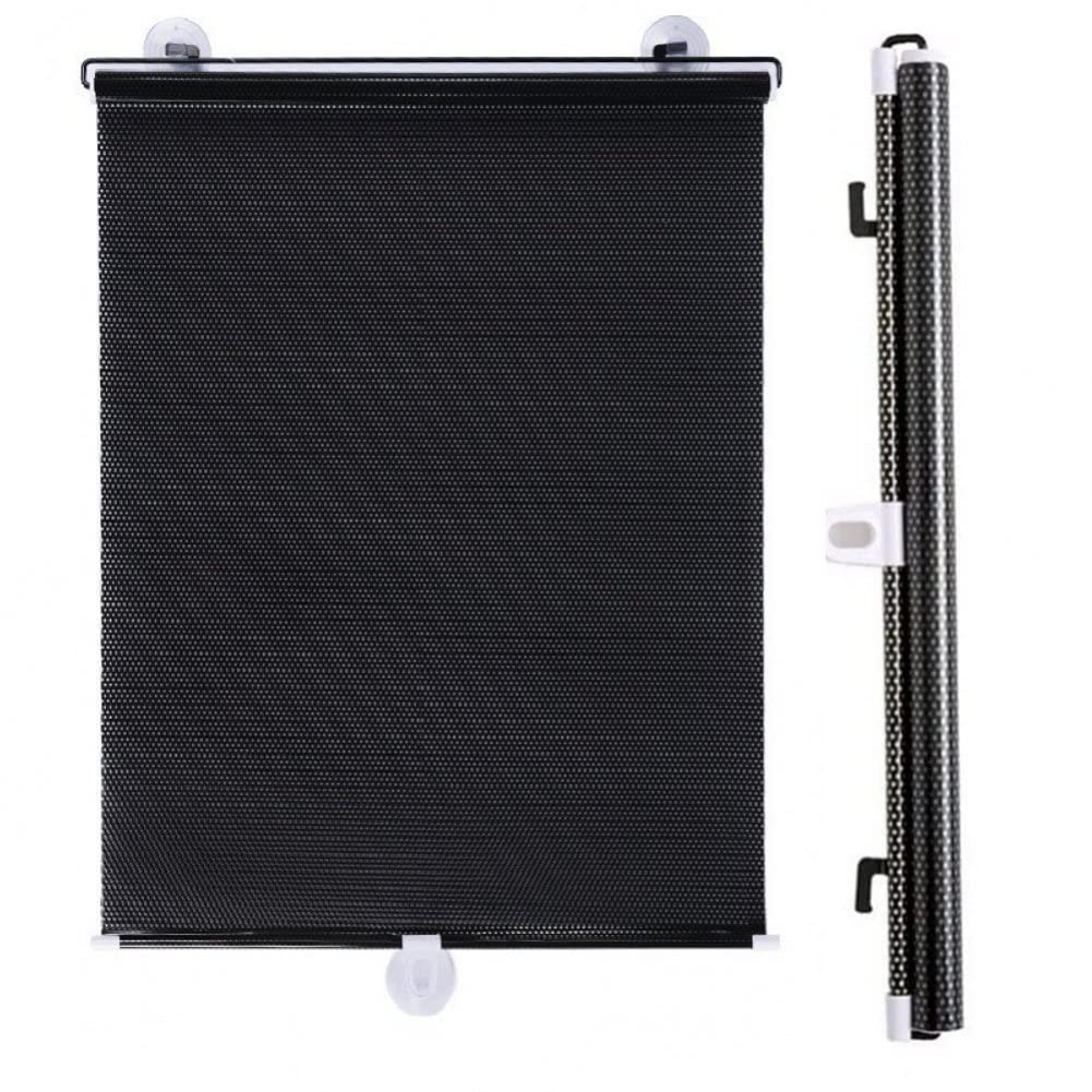 Dinntty Car Suction Cup Sunshade Automatic Retractable Sunscreen Curtain Roller Shutter Temporary Blackout Window Curtain for Car