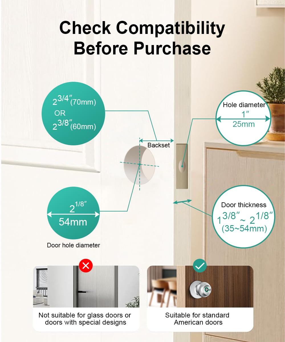 Smart Door Knobs - Fingerprint & Keyless Entry -2