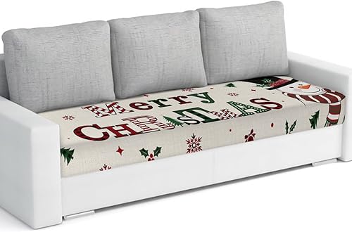 Miniatura 44 de Fundas de cojín para sofá de Navidad con diseño de muñeco de nieve rosa, funda elástica para sofá con parte inferior elástica, fundas de sofá