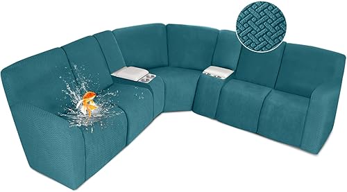 Miniatura 69 de ALIECOM Fundas 100% impermeables para sofá seccional reclinable en forma de L, funda elástica para sofá seccional reclinable de esquina, protector
