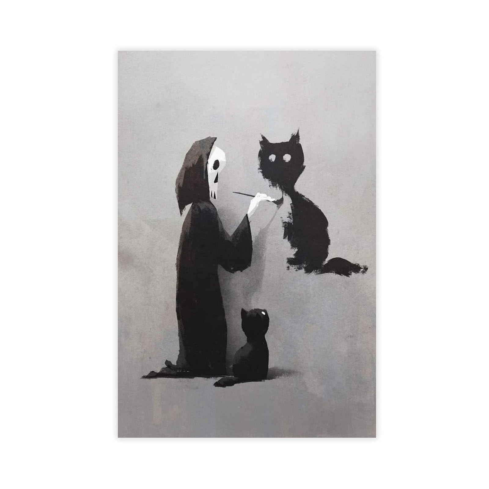 Bareronor Ghosts And Cats Funny (11) Canvas Poster Bedroom Decor Landscape Office Room Decor Gift 24" L X 36" W