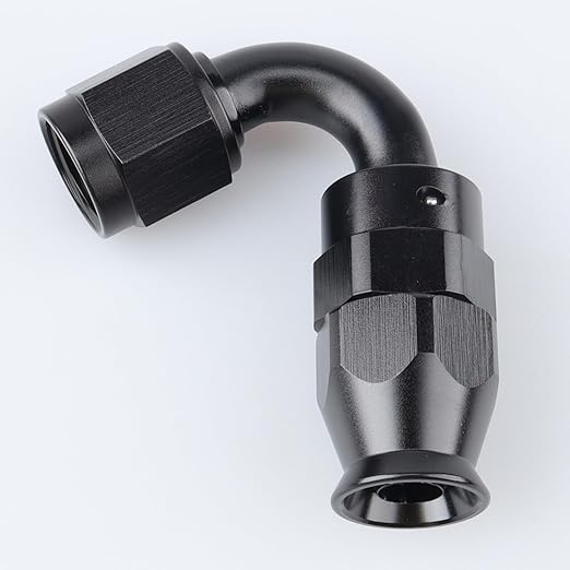 -6 AN 120 Degree PTFE Swivel Hose End Fitting Aluminum Black for Teflon Fuel Line