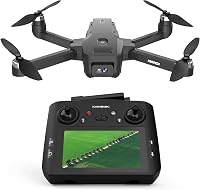 karuisrc K600 GPS Drón 1080P Kamerával, Beépített HD Kijelzős Távirányítóval, Összecsukható, Szélálló, SD Kártyával és Hordtáskával, Kezdőkn 1