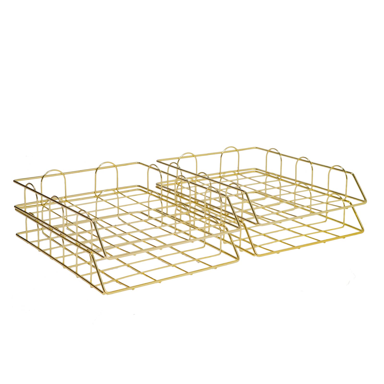 4 bandejas de metal apilables para documentos de escritorio, para uso en casa en el dormitorio, 30 x 24,5 x 5 cm
