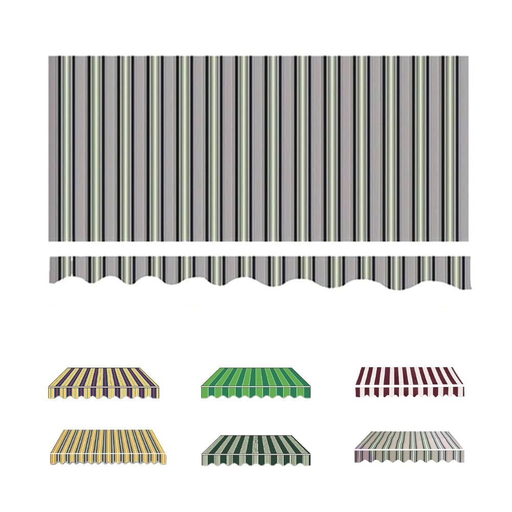 Wodoodporna tkanina zastępcza markizy na patio - 30 cm 300 cm 30 cm osłona przeciwsłoneczna na taras, balkon - stylowy design w paski (3 x 2 m)