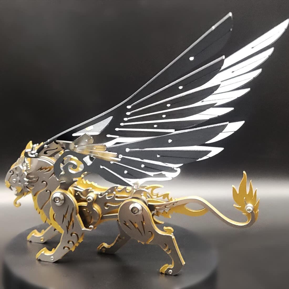 JEBU Kit de modèle 3D en métal pour adultes, puzzle 3D en métal à faire soi-même, modèle de tigre, 116 pièces, puzzle 3D à faire soi-même, casse-tête animal, décoration d'intérieur