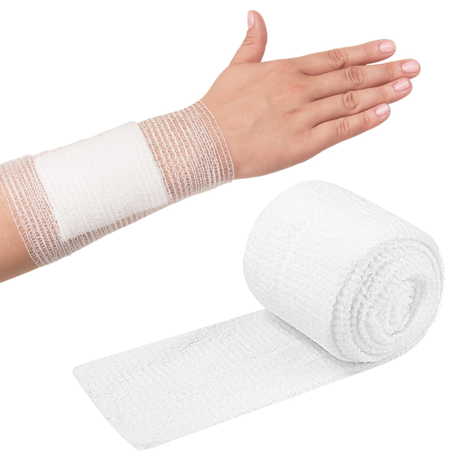 Vendaje de Red, Blanco Vendaje Elástico Tubular, 5,8 CM de Ancho 2 M de Largo,Venda Malla Tubular, Vendajes Rollselastic Net Dressing, Vendajes Transpirable Funda, para Tobillo Piernas y Cabeza