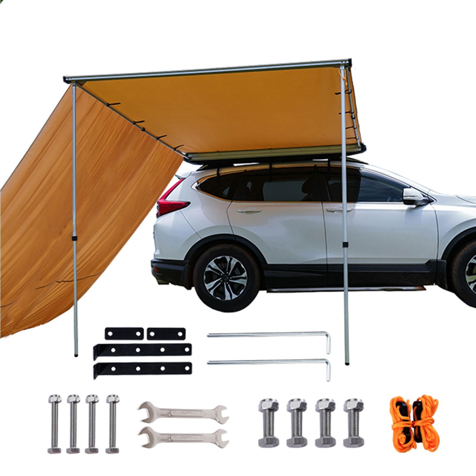 Tendalino Auto, Tendine Parasole Estraibili per Portapacchi, Tendalino Camper, Tendalino Laterale Retrattile Resistente alle Intemperie(140 * 200cm/55 * 79in)