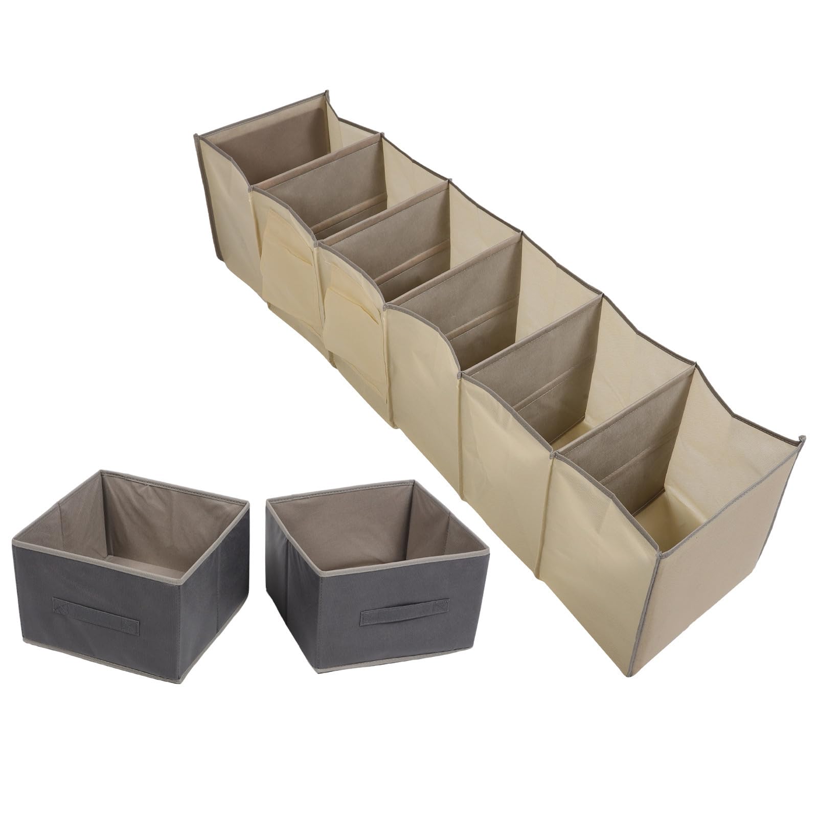 Organizzatore da Appendere per Armadio Non Tessuto Beige 6 Scomparti Separati e Apertura Rinforzata, Struttura Robusta per Ingresso e Guardaroba