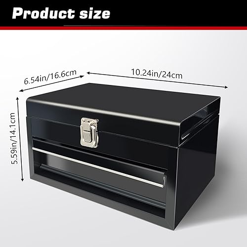 Miniatura 2 de Mini caja de herramientas portátil, caja de cajón de herramientas pequeña con cierre de pestillo, caja de herramientas de almacenamiento de