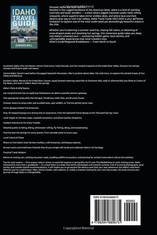 Idaho Travel Guide 2025-2026.: Explore Shoshone Falls, Sun Valley, Craters of the Moon and the Sawtooth Wilderness - Your Essential Guide to Idaho’s ... Wonders, Hidden Towns and Outdoor Adventures - Image 2
