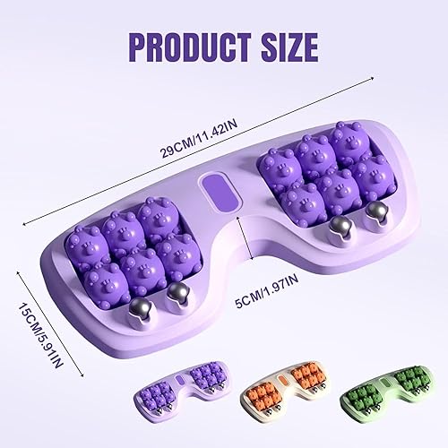 Miniatura 5 de Rodillo de masaje de pies doble portátil para aliviar el dolor, rodillo masajeador de pies para aliviar la fascitis plantar, alivio del estrés y