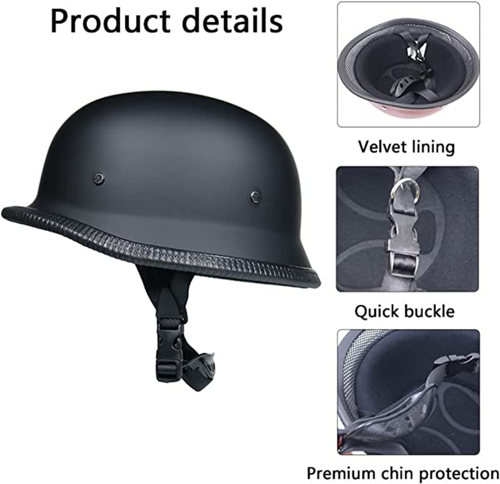 Duitse Motorhelm, Retro Straathelm, ECE Gecertificeerd, Met Verstelbare Snelsluiting Geschikt Voor Fietsen Cruisers Scooters Alle Seizoenen M 2xl63 64cm 2404844282