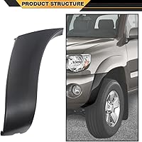 Vista 5 de Nueva tapa de parachoques delantero izquierdo del lado del conductor compatible con Toyota Tacoma 2WD/4WD 2005-2011 Extensión de guardabarros