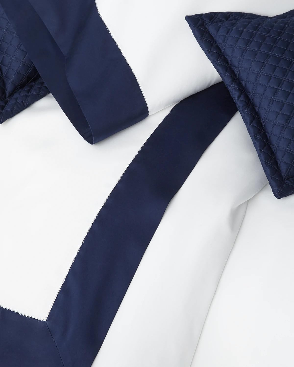 Organic Sateen Border Full / Queen Duvet Cover PNvy 92x 96 Inch