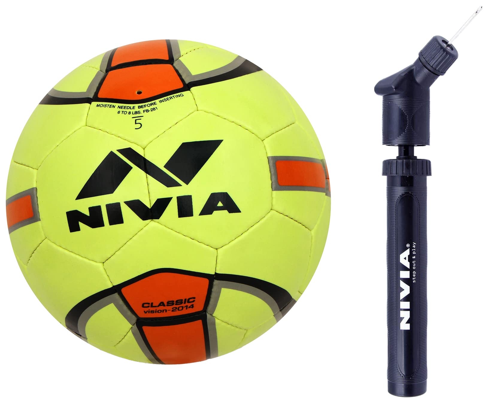 Nivia Classic Rubber Football, Size 5 (Yellow/Orange) Ball Pump Double Action (B09ZFNCBQ6) Amazon Price History, Amazon Price Tracker