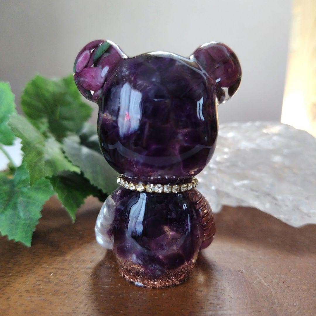 オルゴナイト くまちゃん❤ルビーインゾイサイト&アメジスト❤ Amazon.co.jp: オルゴナイト ほっそりくまさんアメジスト