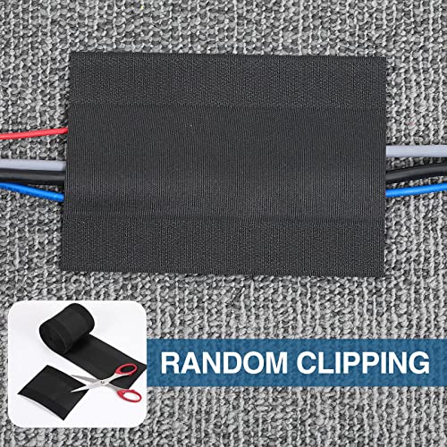 Image of WILLBOND Carpet Cord Cover Cable Protector Floor Cover Cable Protector Management Only for Commercial Office Carpet(147.64 ft,Black)