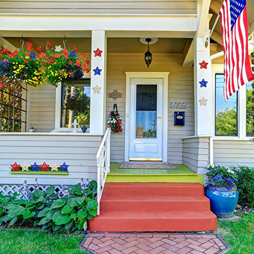 27 Pieces 4Th Of July Star Shaped Rattan Balls Decoration, 2.36 Inch Red White And Blue Decorative Hanging Wicker Balls For Patriotic Independence Day Home Decor Vase Bowl Filler Ornament Decoration #TOP6