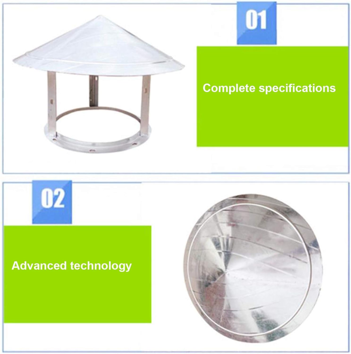 Chimney Cowl Cap, for Ducting Ventilation Cap Rain Hat Hood Pipe Rain Cover Protector Cap Ending Roof Cowl (100mm)