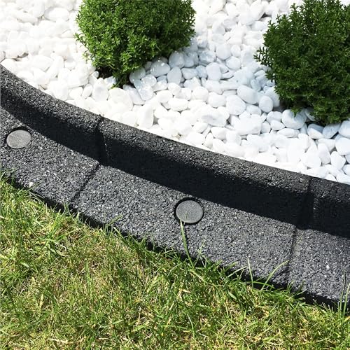 FlexiBorder - Rasenkante - Flexible Gartenumrandung für Grasrasen - Wege - erhöhte Umrandungen - Kunstrasen - Grau - 4 x 1 m Länge FlexiBorder - Rasenkante - Flexible Gartenumrandung für Grasrasen - Wege - erhöhte Umrandungen - Kunstrasen - Grau - 4 x 1 m Länge
