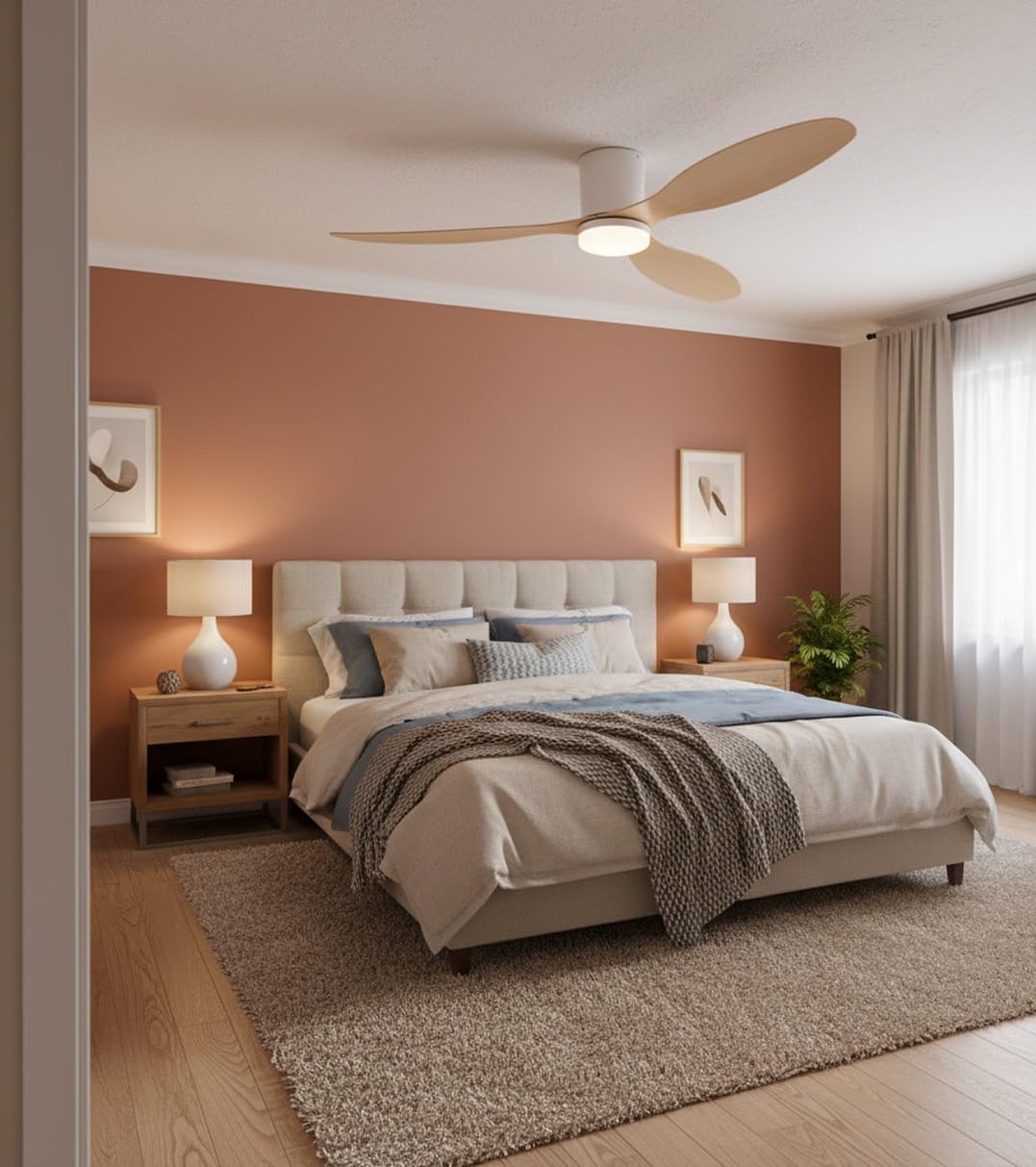 BEL AIR HOME - Ventilador de Techo MISTRAL con Motor DC, 132 CM, Luz LED 24W, 6 Velocidades de Aire y 3 Temperaturas de Luz, Mando a Distancia Incluido (BLANCO HAYA) — view 3