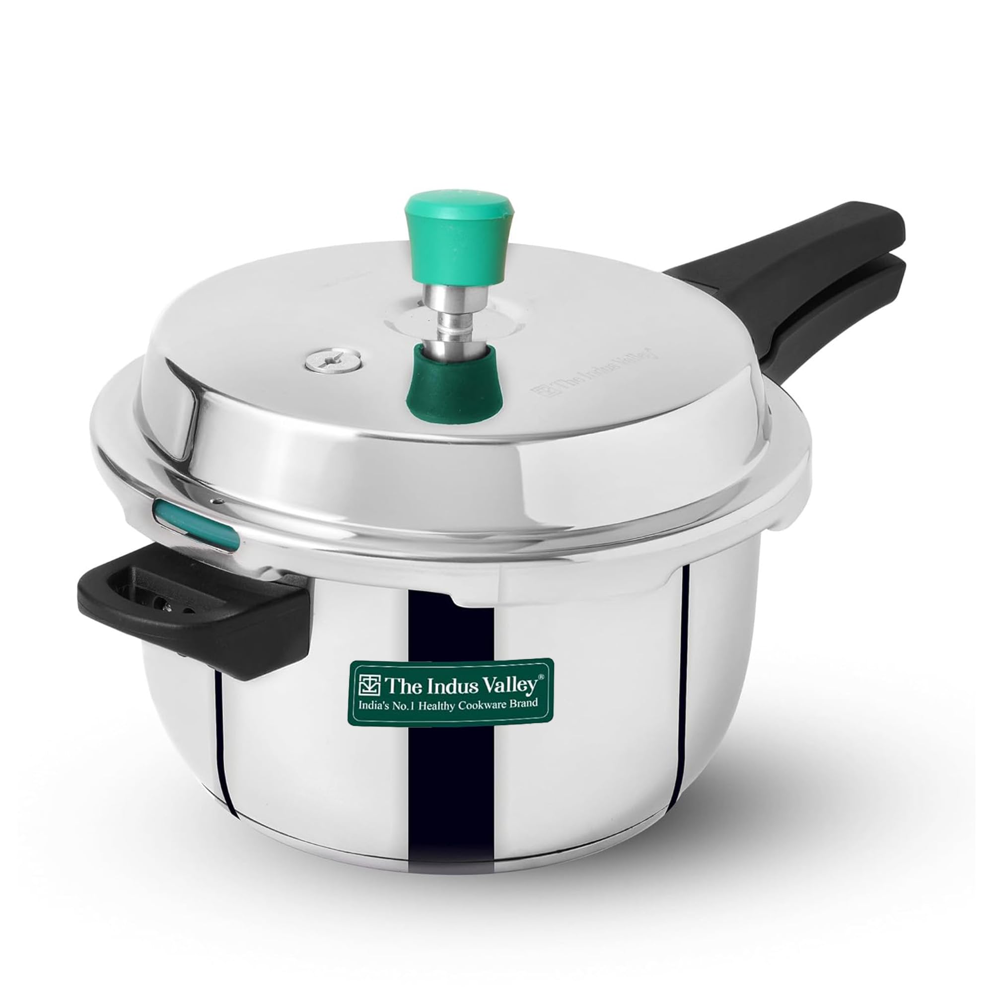 The Indus Valley Stainless Steel Pressure Cooker Outer Lid 5 Litres| Induction Friendly | Tri-Ply Heavy Bottom | 100% Toxin-Free, Naturally Non-Stick