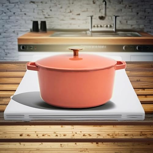 Vista 28 de Milo by Kana 3.5-quart Enameled Cast Iron Dutch Oven with Lid Premium Casserole Cooking Pot Enamel Coating Inside and Out Oven Safe and White
