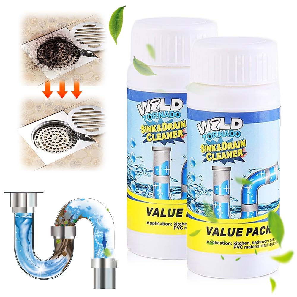Furet Deboucheur Canalisation,Deboucheur Canalisation Professionnel, Deboucheur WC,Super Déboucheur Cheveux,Débouche WC,Évier,Douche – Élimine Cheveux,Graisses et Résidus Organiques (2 Pcs)