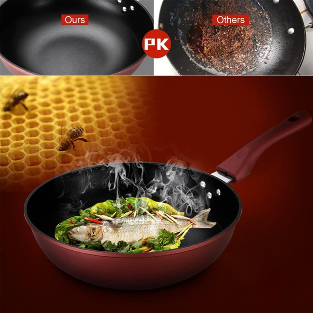 Topfset Gas Kochgeschirr 3Pcs Kochgeschirr Set Wok Suppe Topf Mit Deckel Braten Pan Schmiedeeisen Antihaft Kochen Küche Töpfe & Pfannen