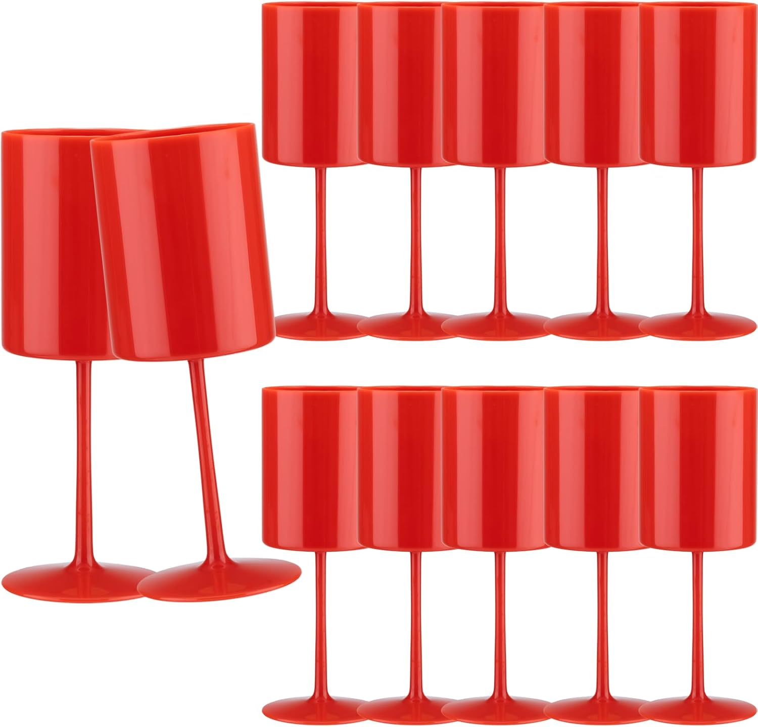 24 Pack Plastic Wine Glasses 10 Oz Large Reusable Drinking Cups Vintage Champagne Glasses with Stem,Acrylic Shatterproof Drinking Glasses Goblets for Wedding Toasting Parties Christmas Glassware，White