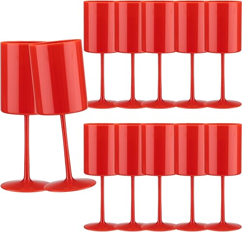 Miniatura 14 de Paquete de 24 copas de vino de plástico de 10 onzas, grandes y reutilizables, copas de champán vintage con tallo, vasos acrílicos inastillables para