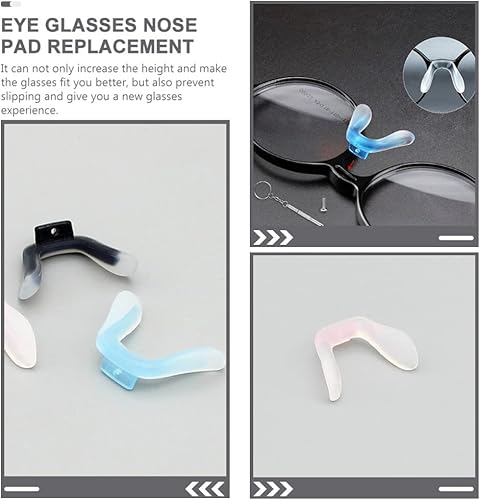 Miniatura 2 de Almohadillas para gafas en forma de U, 3 unidades, con rosca en la correa de los vidrios, almohadillas de silicona transparentes, antideslizantes,