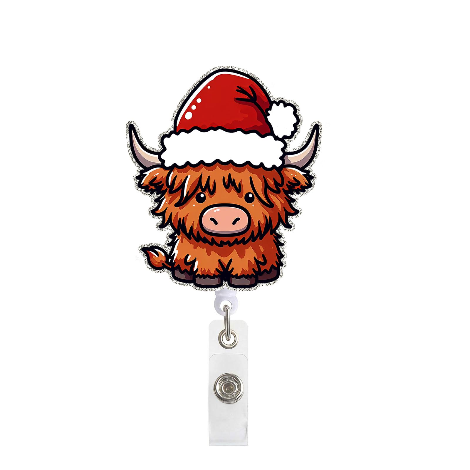 Qilery 50 Pcs Christmas Badge Reels - Retractable ID Holder